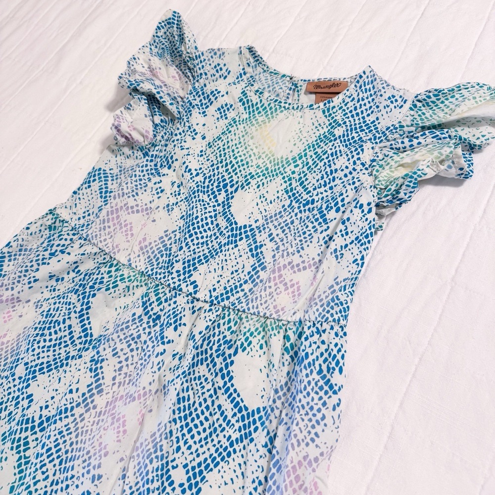 Wrangler Girls Dress LARGE Snake‎ Print Ruffle Sleeve Western Multicolored EUC - Picture 2 of 8
